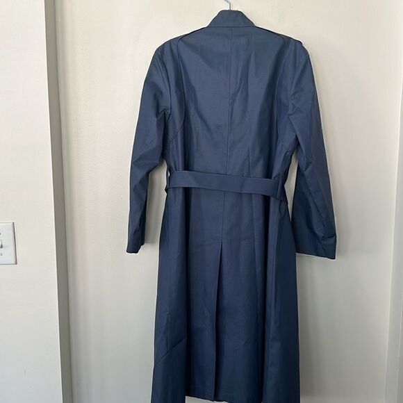 London Fog Blue Trench Coat 12 Petite - Picture 6 of 7